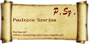 Paulnics Szorina névjegykártya